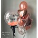 Набор из воздушных шаров "Розовое золото" с большим прозрачным шаром